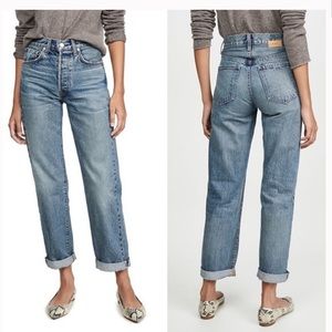 CQY Vinyl Vintage Relaxed Jeans High Rise Boyfriend Size 26
